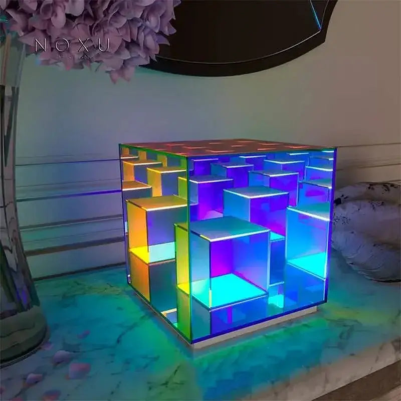 مربع أكريليك 3D مع اضاءة RGB