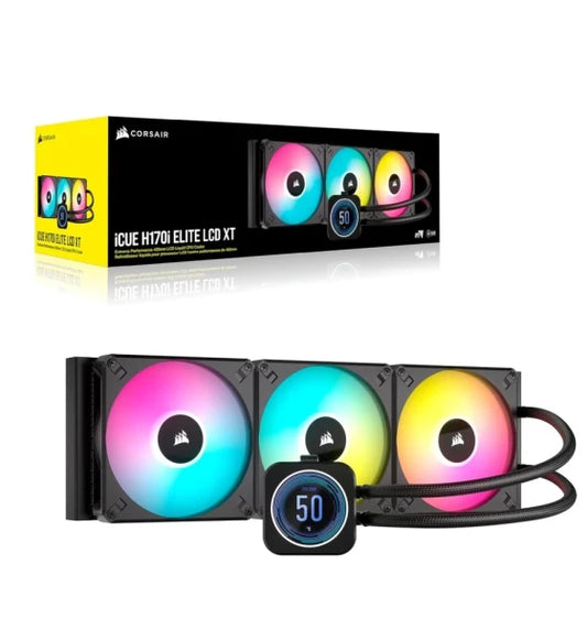 cpu cooler Corsair H170i Elite XT 420mm RGB Liquid CPU Cooler IPS LCD Screen AF140 RGB Fans Fits Intel AMD iCUE Commander CORE