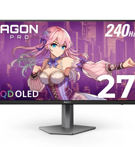 AOC Agon PRO AG276QZD2 27 OLED Tournament Gaming Monitor 2560x1440 240Hz 0.03ms G-SYNC PS5 Xbox Switch Compatible Glossy Black