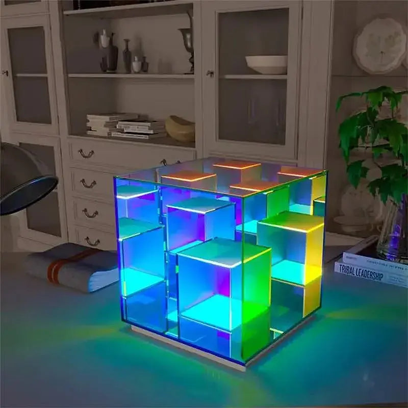 مربع أكريليك 3D مع اضاءة RGB
