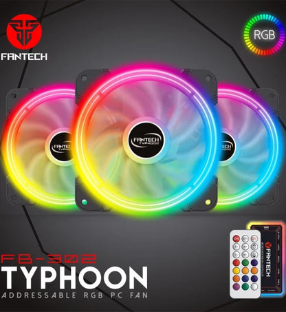 Case Fan fantech FB-302 TYPHOON RGB FAN 3n1 W HUB AND REMOTE CONTROL