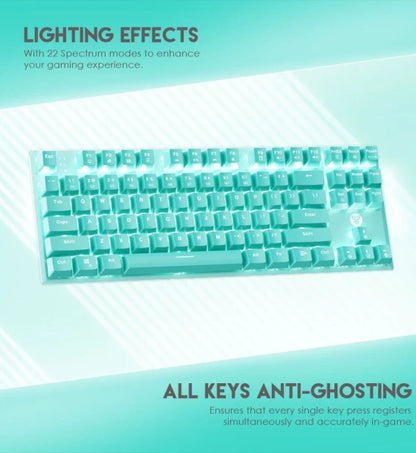GAMING KEYBOARD FANTECH MECHANICAL MAXFIT87 MK856 MINT EDITION REDSWITCH BLUESWITCH