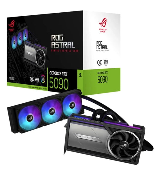ASUS NVIDIA GeForce RTX 5090 Astral LC Overclocked Liquid Cooled 32GB GDDR7 PCIe 5.0 Graphics Card
