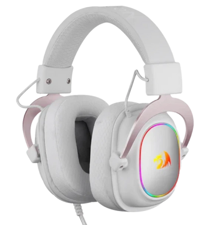 Gaming Headset Redragon H510 Zeus X RGB White Wired 7.1 Surround Sound 53MM Audio Drivers in Memory Foam Ear Pads w Durable Fabric Cover Multi Platforms Headphone USB Powered for PC PS4 NS
