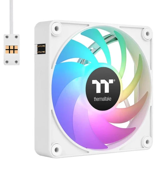 Case Fan Thermaltake CT120 EX 120mm ARGB Sync PC Cooling Fan White 3 Fan Pack Magnetic Connection 5V Motherboard Sync 16.8 Million Colors 9 Addressable LEDs