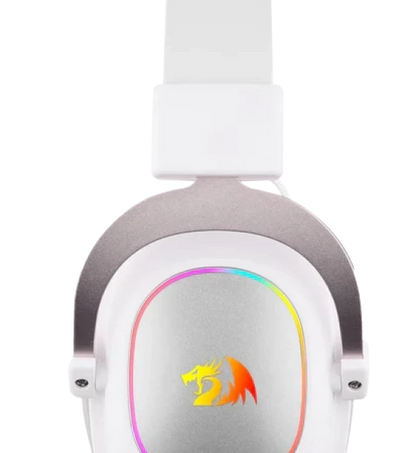 Gaming Headset Redragon H510 Zeus X RGB White Wired 7.1 Surround Sound 53MM Audio Drivers in Memory Foam Ear Pads w Durable Fabric Cover Multi Platforms Headphone USB Powered for PC PS4 NS
