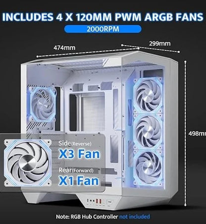 Case DarkFlash DY470 Mid Tower White
