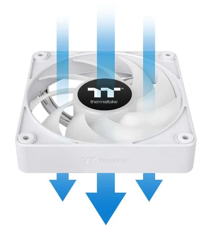 Case Fan Thermaltake CT120 EX 120mm ARGB Sync PC Cooling Fan White 3 Fan Pack Magnetic Connection 5V Motherboard Sync 16.8 Million Colors 9 Addressable LEDs