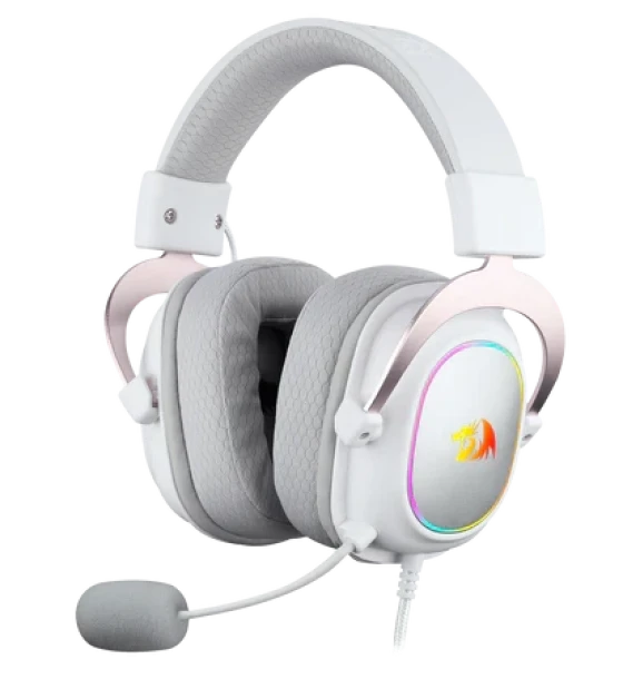 Gaming Headset Redragon H510 Zeus X RGB White Wired 7.1 Surround Sound 53MM Audio Drivers in Memory Foam Ear Pads w Durable Fabric Cover Multi Platforms Headphone USB Powered for PC PS4 NS