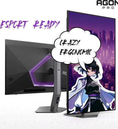 AOC Agon PRO AG276QZD2 27 OLED Tournament Gaming Monitor 2560x1440 240Hz 0.03ms G-SYNC PS5 Xbox Switch Compatible Glossy Black