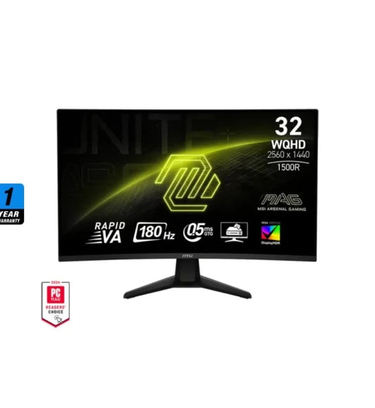 Monitor MSI MAG 32CQ6F 32 inch 2K 180Hz 0.5Ms Rapid VA Curve
