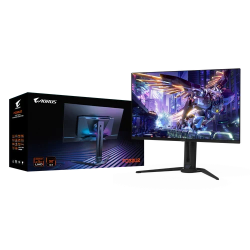 GIGABYTE AORUS FO32U2 32" 4K QD OLED Gaming Monitor 3840×2160 UHD 240Hz 0.03ms GTG HDMI 2.1 DCI P3 99% AI OLED Care KVM Tactical Features