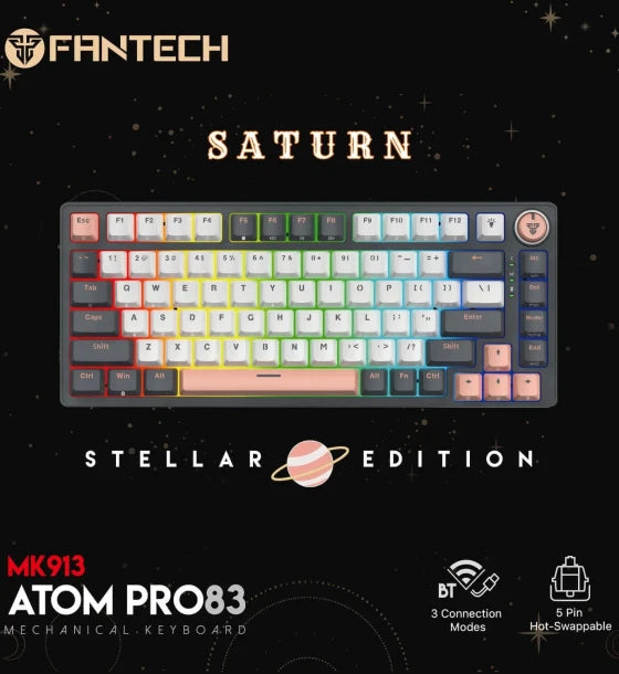 MECHANICAL KEYBOARD Fantech MK913 ATOM PRO83 WIRELESS Blue Switch Red Switch 5 Pin Hot swap
