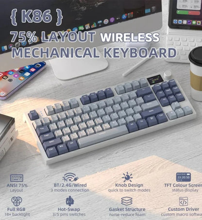 Keyboard ATTACK SHARK K86 Wireless Mechanical Lavender Blue