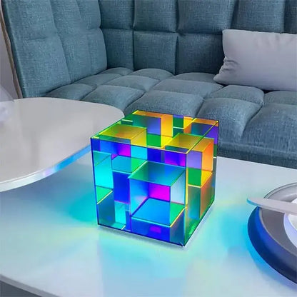 مربع أكريليك 3D مع اضاءة RGB