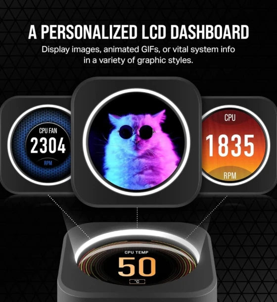cpu cooler Corsair H170i Elite XT 420mm RGB Liquid CPU Cooler IPS LCD Screen AF140 RGB Fans Fits Intel AMD iCUE Commander CORE