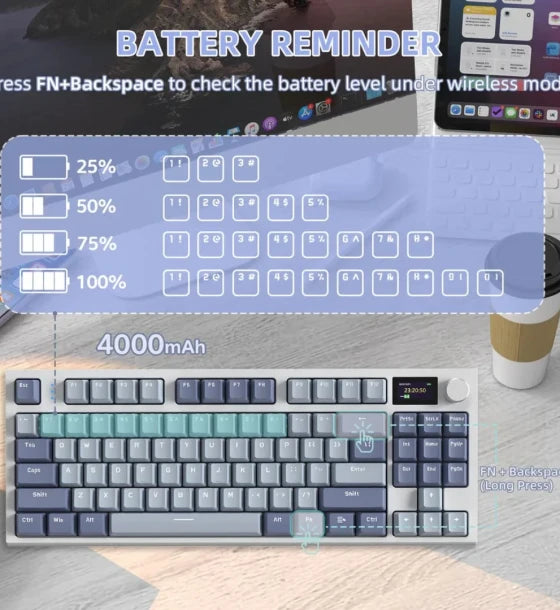 Keyboard ATTACK SHARK K86 Wireless Mechanical Lavender Blue