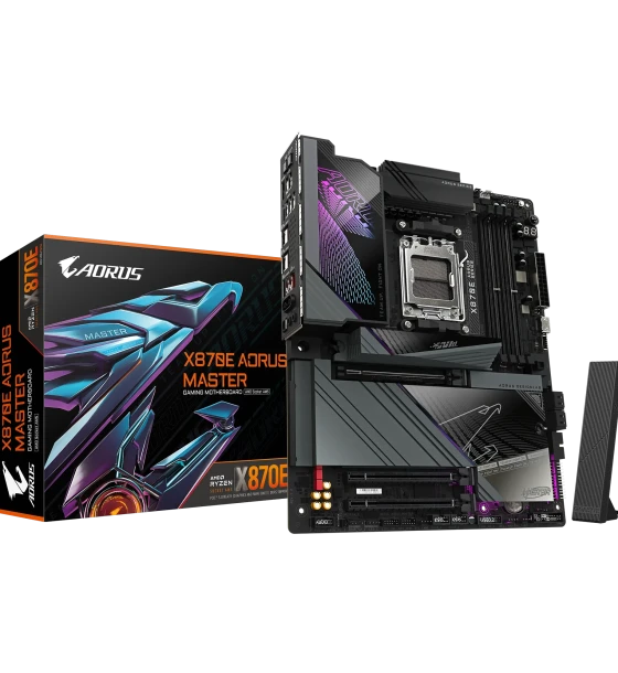 GIGABYTE X870E AORUS MASTER AM5 DDR5 OC 8600MT/s PCIe 5.0, USB4 Wi-Fi 7 5GbE LAN M.2 Thermal Guard XL
