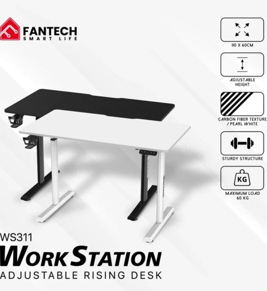 ADJUSTABLE RISING GAMING DESK FANTECH WS311 WORKSTATION BLACK
